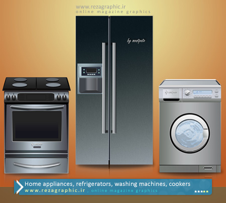 Home appliances, refrigerators, washing machines, cookers psd ( www.rezagraphic.ir )