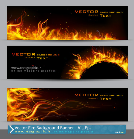 Vector Fire Background Banner ( www.rezagraphic.ir )
