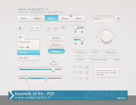 bluemilk UI Kit PSD ( www.rezagraphic.ir )