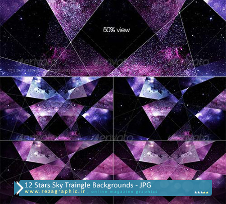 ۱۲ Stars Sky Traingle Backgrounds ( www.rezagraphic.ir )