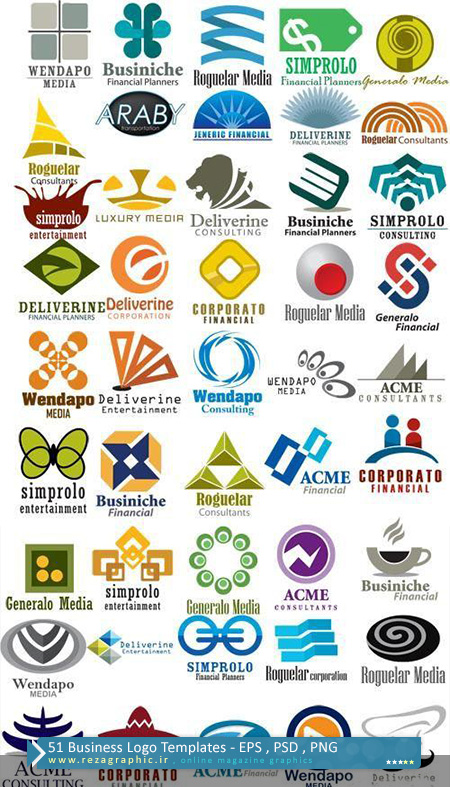 ۵۱ Business Logo Templates ( www.rezagraphic.ir )