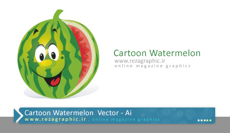 Cartoon Watermelon vector ( www.rezagraphic.ir )