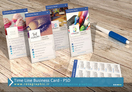 Time Line Business Card PSD ( www.rezagraphic.ir )