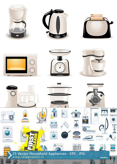 ۲۵ Vector Household Appliances ( www.rezagraphic.ir )