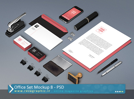 Office Set Mockup 8 ( www.rezagraphic.ir )