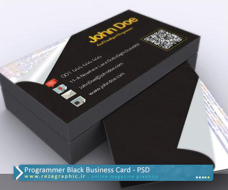 Programmer Black Business Card PSD ( www.rezagraphic.ir )