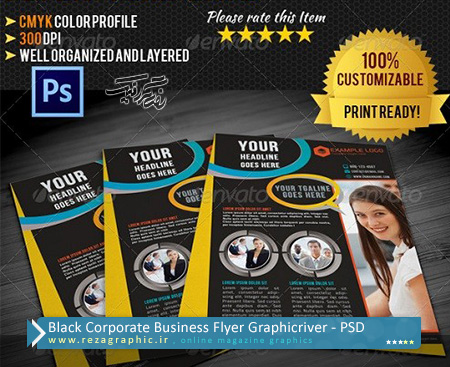 Black Corporate Business Flyer Graphicriver PSD ( www.rezagraphic.ir )
