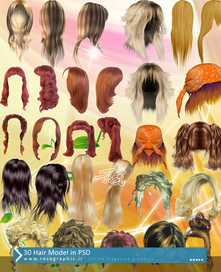 ۳۰ Hair Model in PSD ( www.rezagraphic.ir )