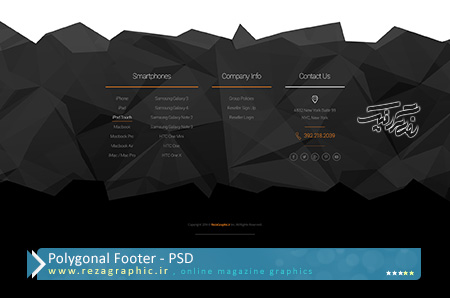 Polygonal Footer PSD ( www.rezagraphic.ir )