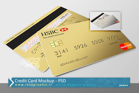 Credit Card Mockup ( www.rezagraphic.ir )