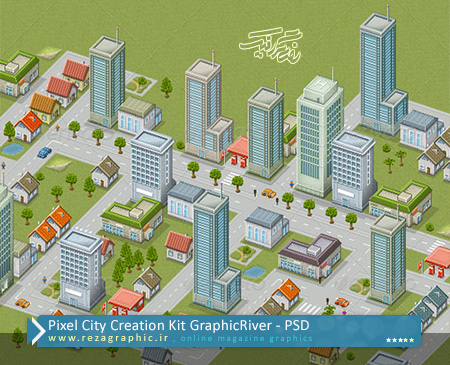 Pixel City Creation Kit GraphicRiver PSD ( www.rezagraphic.ir )
