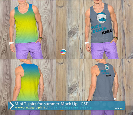 Mini T-shirt for summer Mock Up – PSD ( www.rezagraphic.ir )