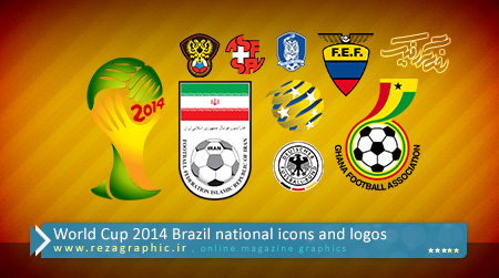 World Cup 2014 Brazil national icons and logos ( www.rezagraphic.ir )