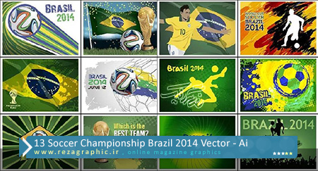 ۱۳ Soccer Championship Brazil 2014 Vector ( www.rezagraphic.ir )