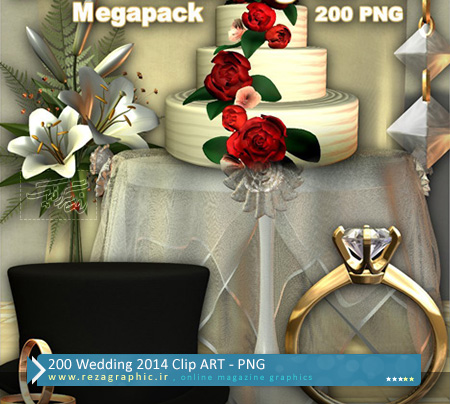 ۲۰۰ Wedding 2014 Clip ART ( www.rezagraphic.ir )