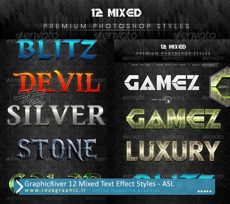 GraphicRiver 12 Mixed Text Effect Styles ( www.rezagraphic.ir )