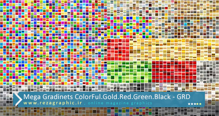 Mega Gradinets ColorFul.Gold.Red.Green.Black ( www.rezagraphic.ir )