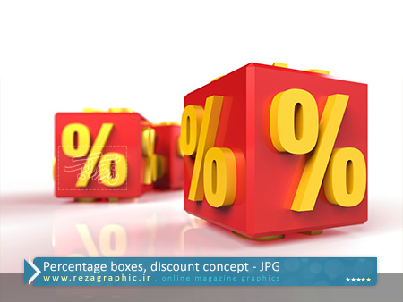 Percentage boxes, discount concept ( www.rezagraphic.ir )
