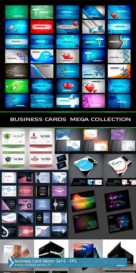 business Card Vector Set 6 ( www.rezagraphic.ir )