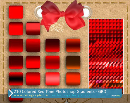۲۱۰ Colored Red Tone Photoshop Gradients ( www.rezagraphic.ir )
