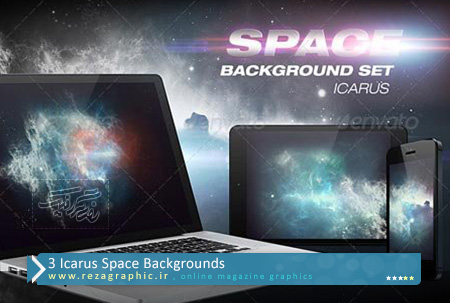 ۳ Icarus Space Backgrounds ( www.rezagraphic.ir )
