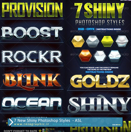 ۷ New Shiny Photoshop Styles ( www.rezagraphic.ir )