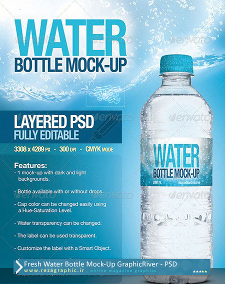 Fresh Water Bottle Mock-Up GraphicRiver ( www.rezagraphic.ir )