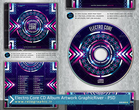 Electro Core CD Album Artwork GraphicRiver PSD ( www.rezagraphic.ir )