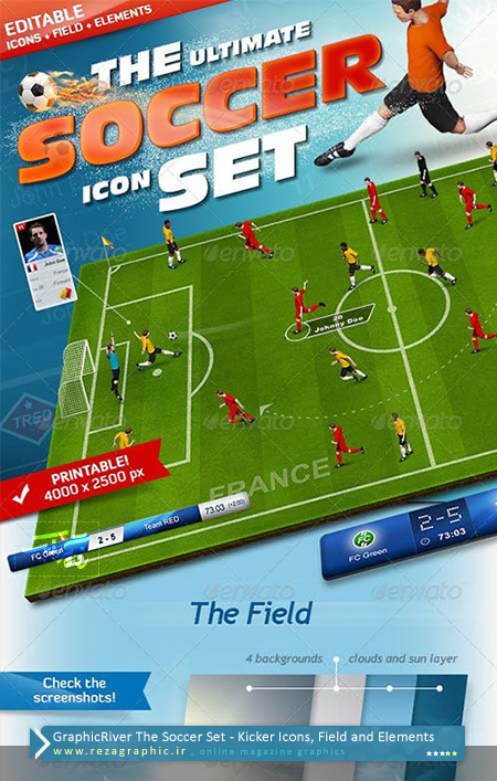 GraphicRiver The Soccer Set – Kicker Icons, Field and Elements ( www.rezagraphic.ir )