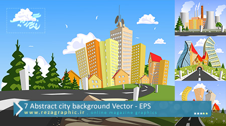۷ Abstract city background Vector ( www.rezagraphic.ir )