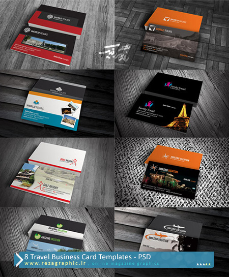 ۸ Travel Business Card Templates PSD ( www.rezagraphic.ir )