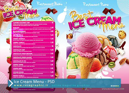 Ice Cream Menu ( www.rezagraphic.ir )