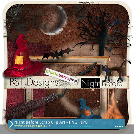 Night Before Scrap Clip Art ( www.rezagraphic.ir )