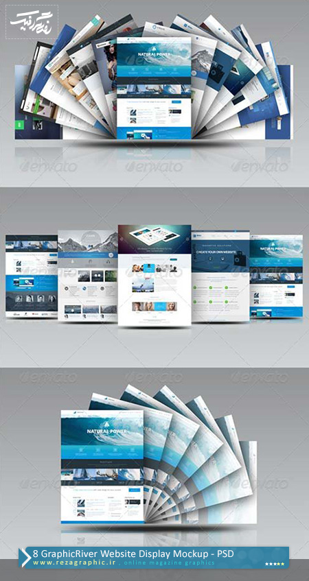 ۸ GraphicRiver Website Display Mockup PSD ( www.rezagraphic.ir )