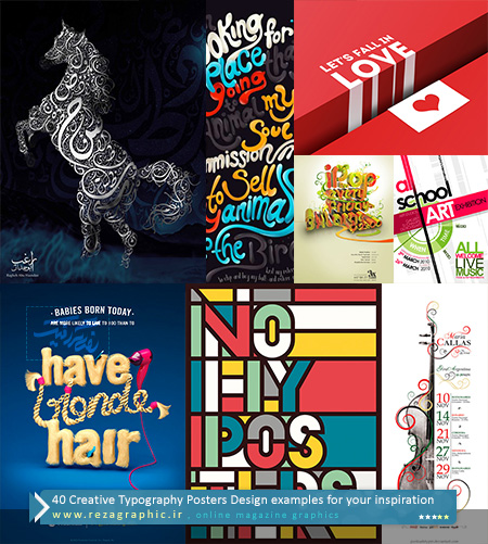 ۴۰ Creative Typography Posters Design examples for your inspiration ( www.rezagraphic.ir )