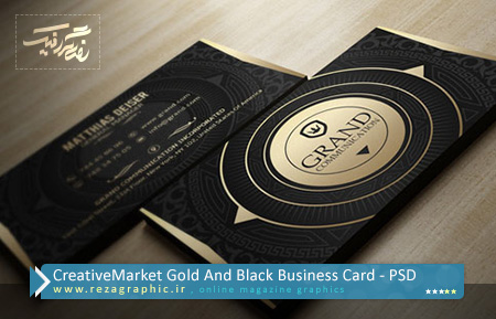 CreativeMarket Gold And Black Business Card ( www.rezagraphic.ir )