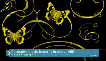 Decorative brush, butterfly Brushes ( www.rezagraphic.ir )