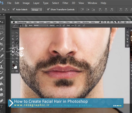 How to Create Facial Hair in Photoshop ( www.rezagraphic.ir )