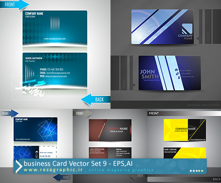 business Card Vector Set 9 ( www.rezagraphic.ir )