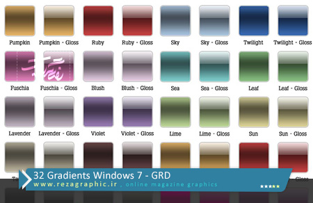 ۳۲ Gradients Windows 7 ( www.rezagraphic.ir )