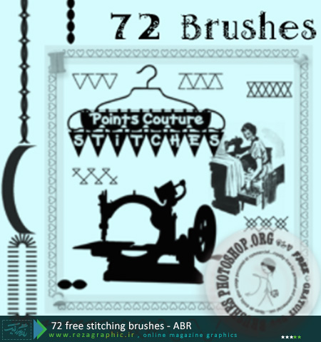 ۷۲ free stitching brushes ( www.rezagraphic.ir )