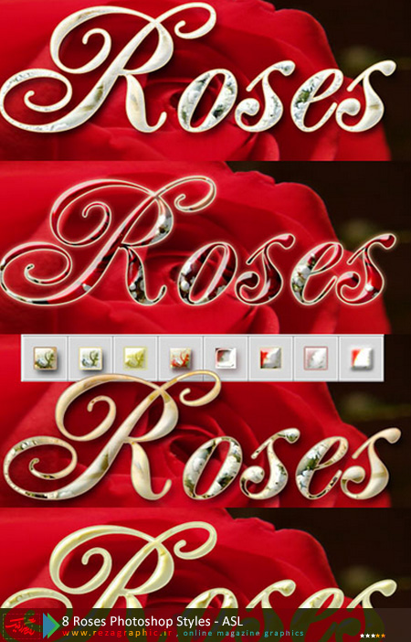 ۸ Roses Photoshop Styles ( www.rezagraphic.ir )