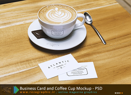 Business Card and Coffee Cup Mockup ( www.rezagraphic.ir )