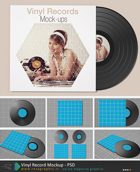 Vinyl Record Mockup ( www.rezagraphic.ir )