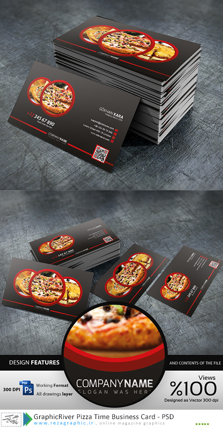 GraphicRiver Pizza Time Business Card ( www.rezagraphic.ir )