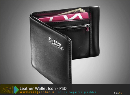 Leather Wallet Icon PSD ( www.rezagraphic.ir )