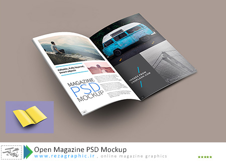 Open Magazine PSD Mockup ( www.rezagraphic.ir )