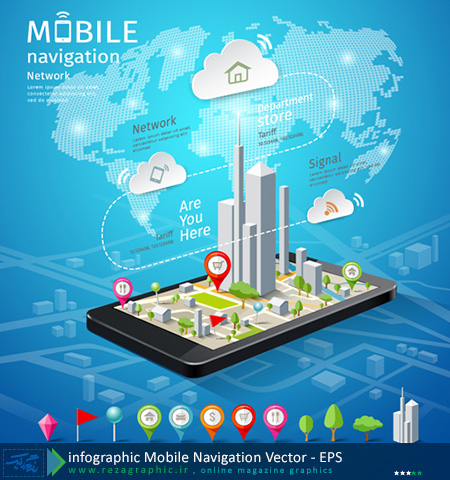 infographic Mobile Navigation Vector ( www.rezagraphic.ir )