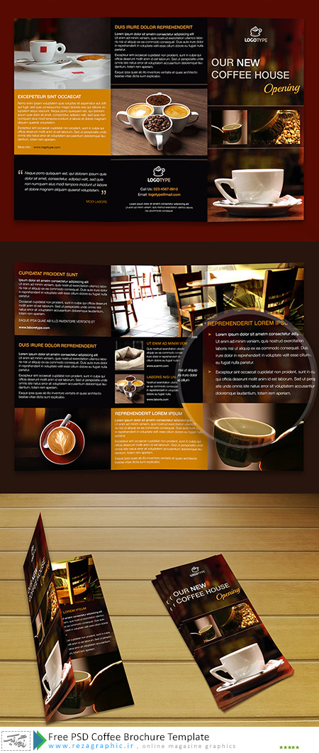 Free PSD Coffee Brochure Template ( www.rezagraphic.ir )
