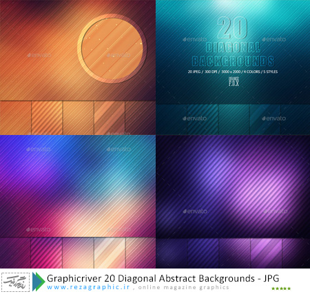 Graphicriver 20 Diagonal Abstract Backgrounds ( www.rezagraphic.ir )